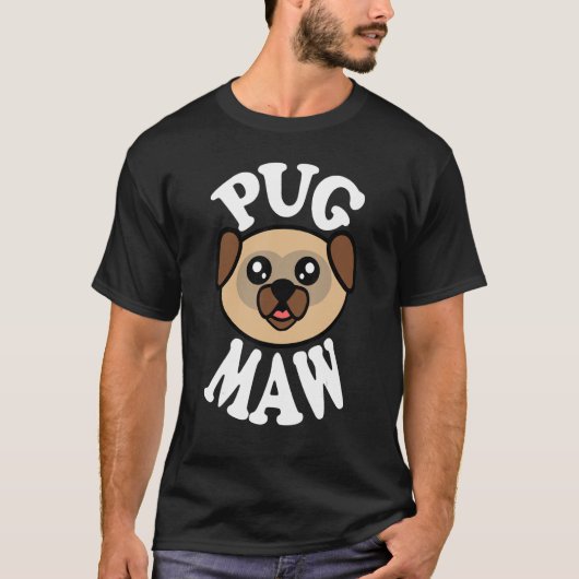 かわいいパグの顔 Tシャツ (正面)