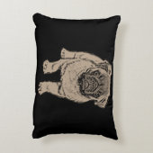 かわいいパグはアクセントの枕16"にx12" -黒ブラシをかけました アクセントクッション (裏面(縦))