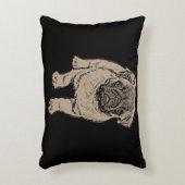 かわいいパグはアクセントの枕16"にx12" -黒ブラシをかけました アクセントクッション (正面(垂直))
