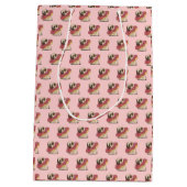 かわいいパグをドーナツに抱き枕 ミディアムペーパーバッグ (裏面)