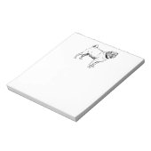 かわいいパグエレガントドッグスケッチ ノートパッド (回転)