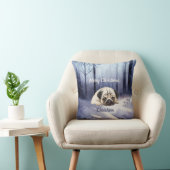 かわいいパグカスタム文字冬林版 クッション (椅子)