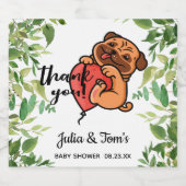 かわいいパグサンキューベイビーシャワー ビールラベル (シングルラベル)