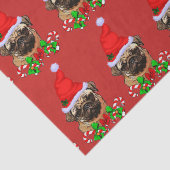 かわいいパグサンタハットクリスマス 薄葉紙 (詳細)