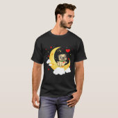かわいいパグザムーンバレンタインデーpug犬愛好家 tシャツ (正面フル)