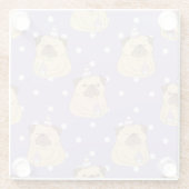 かわいいパグズグラスのコースター ガラスコースター (裏面)