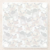 かわいいパグズグラスのコースター ガラスコースター (裏面)