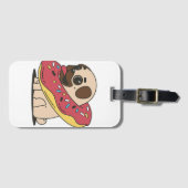 かわいいパグドーナツ犬かわいいペットパピーアニメ ラゲッジタグ (正面横)