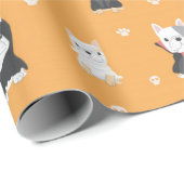 かわいいパグハロウィーンパターン ラッピングペーパー (ロールコーナー)