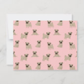 かわいいパグパピーパーソナライズされたありがとう ノートカード (裏面)