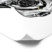 かわいいパグパピー着用ハットポスタープリント ポスター (角)