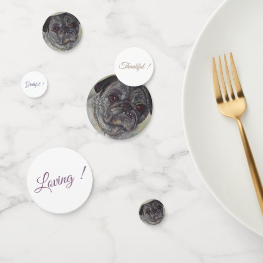 かわいいパグパピー誕生日 コンフェッティ (グループ)