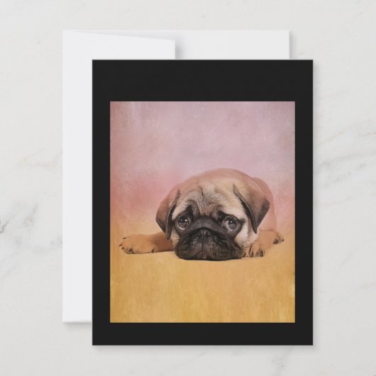 かわいいパグパピー | Pug愛犬家ギフト サンキューカード (正面)