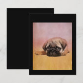かわいいパグパピー | Pug愛犬家ギフト サンキューカード (正面/裏面)