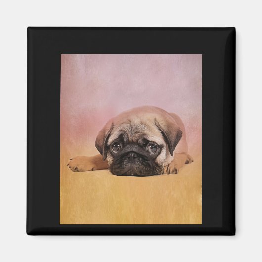 かわいいパグパピー | Pug愛犬家ギフト マグネット (正面)