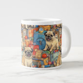 かわいいパグマグ ジャンボコーヒーマグカップ (正面右)