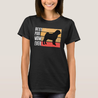 かわいいパグママ パグジョーク 犬の飼い主 カジュアルV Tシャツ