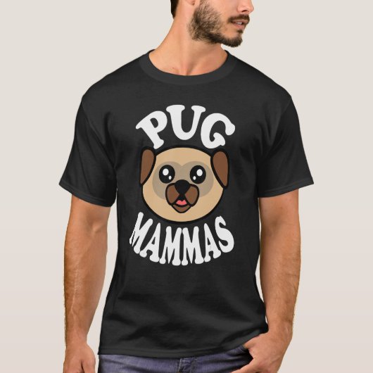 かわいいパグママ Tシャツ (正面)