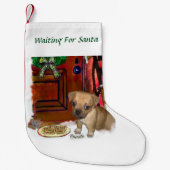 かわいいパグルクリスマス スモールクリスマスストッキング (正面)