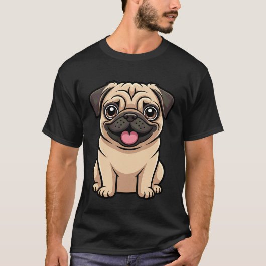 かわいいパグ好き Tシャツ (正面)