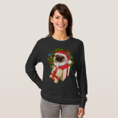 かわいいパグ愛好家サンタ・クリスマス Tシャツ (正面フル)