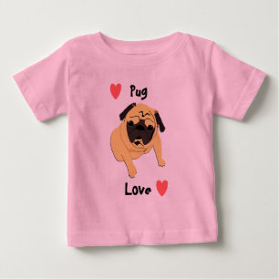 かわいいパグ愛犬 ベビーTシャツ