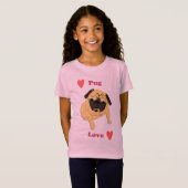 かわいいパグ愛犬 Tシャツ (正面フル)