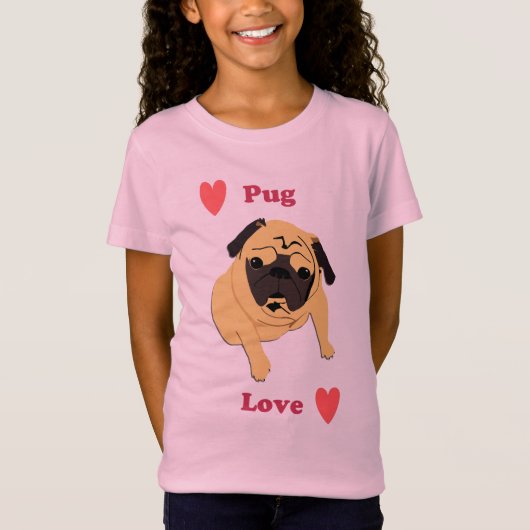 かわいいパグ愛犬 Tシャツ (正面)