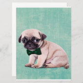 かわいいパグ犬のプレゼント|かわいい犬の誕生日 (正面/裏面)