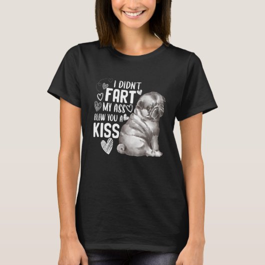かわいいパグ犬の子犬 Tシャツ (正面)