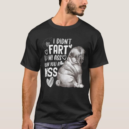 かわいいパグ犬の子犬 Tシャツ (正面)