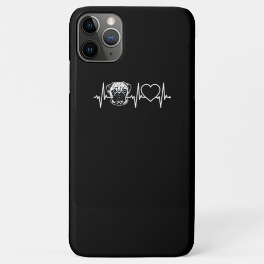 かわいいパグ犬の心拍 | Love Pug Dog Case-Mate iPhoneケース (裏面)
