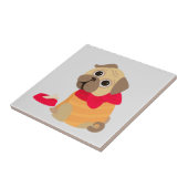 かわいいパグ犬の恋人 タイル (側面)