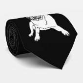 かわいいパグ犬の黒ネクタイ ネクタイ (ロール)