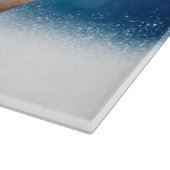 かわいいパグ犬クリスマスサンタハット雪の星 カッティングボード (角)