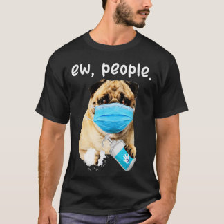 かわいいパグ犬新しい人々は顔を着て犬 Tシャツ