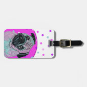 かわいいパグ犬 ラゲッジタグ (正面横)