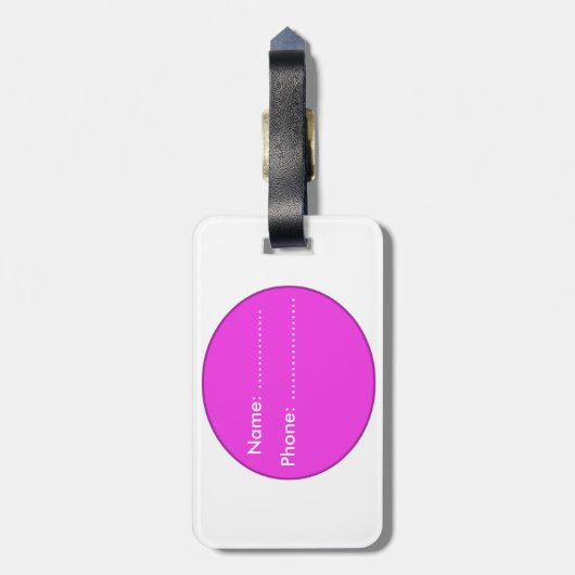 かわいいパグ犬 ラゲッジタグ (裏面縦)