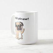 かわいいパグ買い替え コーヒーマグカップ (正面左)