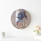 かわいいパグ顔ウォールクロック ラージ壁時計 (ホーム)