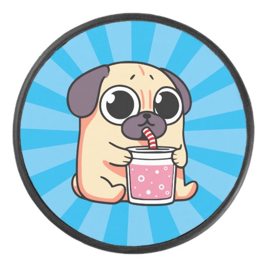 かわいいパグ アイスホッケーパック (正面)