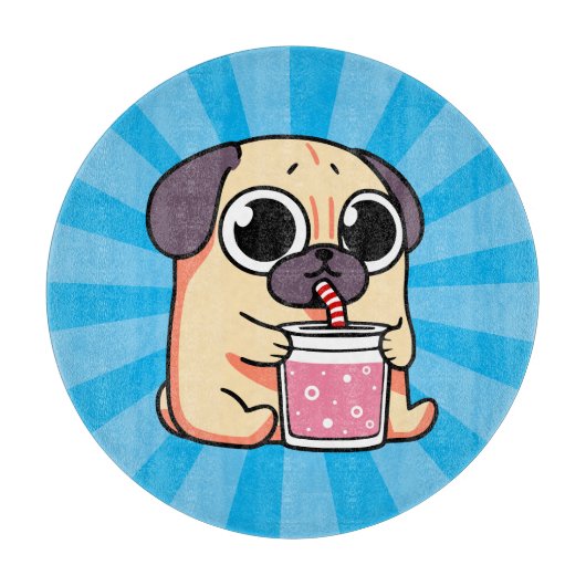 かわいいパグ カッティングボード (正面)