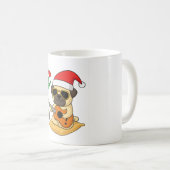 かわいいパグ ギター クリスマス ギフト コーヒーマグカップ (正面右)