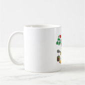 かわいいパグ ギター クリスマス ギフト コーヒーマグカップ (左)