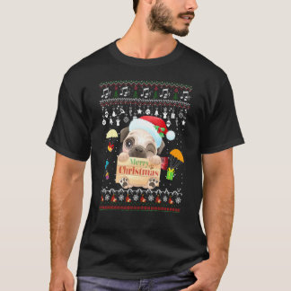 かわいいパグ サンタ クリスマス 男子 パグマス 犬 犬好き Tシャツ