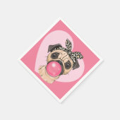 かわいいパグ スタンダードカクテルナプキン (角)