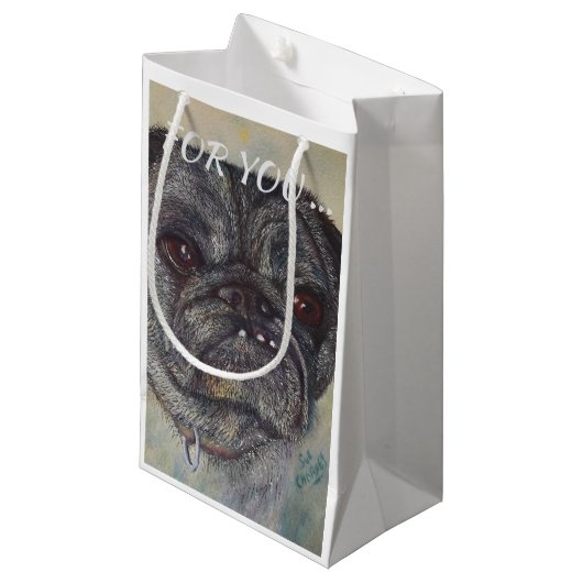 かわいいパグ スモールペーパーバッグ (正面アングル)