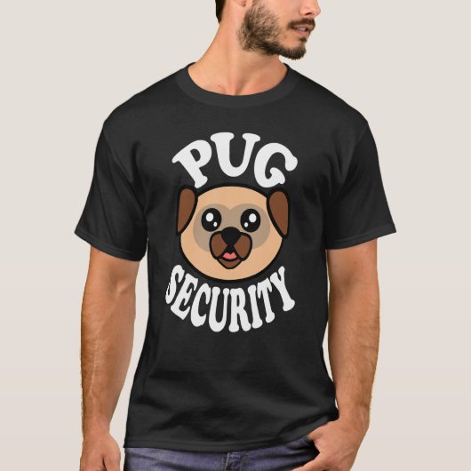 かわいいパグ セキュリティ Tシャツ (正面)
