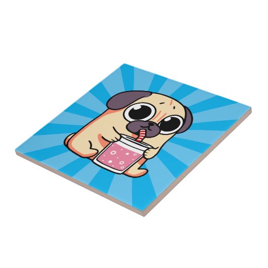 かわいいパグ タイル (側面)