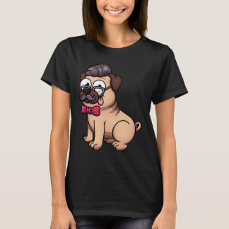 かわいいパグ ヒップスター クラシック 602 Tシャツ